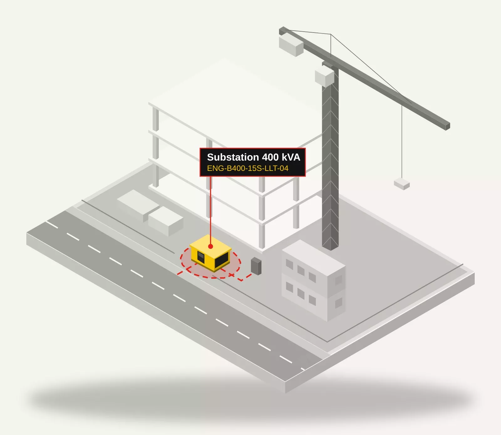 Model: construction site transformer substation Energeks 400 kVA, ENG-B400-15S-LLT-04
