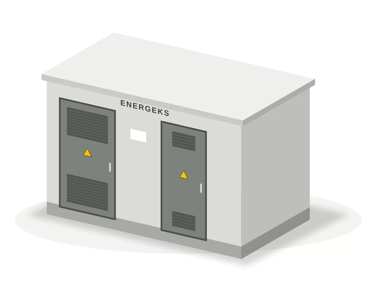 Widok: kontenerowa stacja transformatorowa z obsługą wewnętrzną Energeks 630 kVA, ENG-B630-15S-LPT-06-K