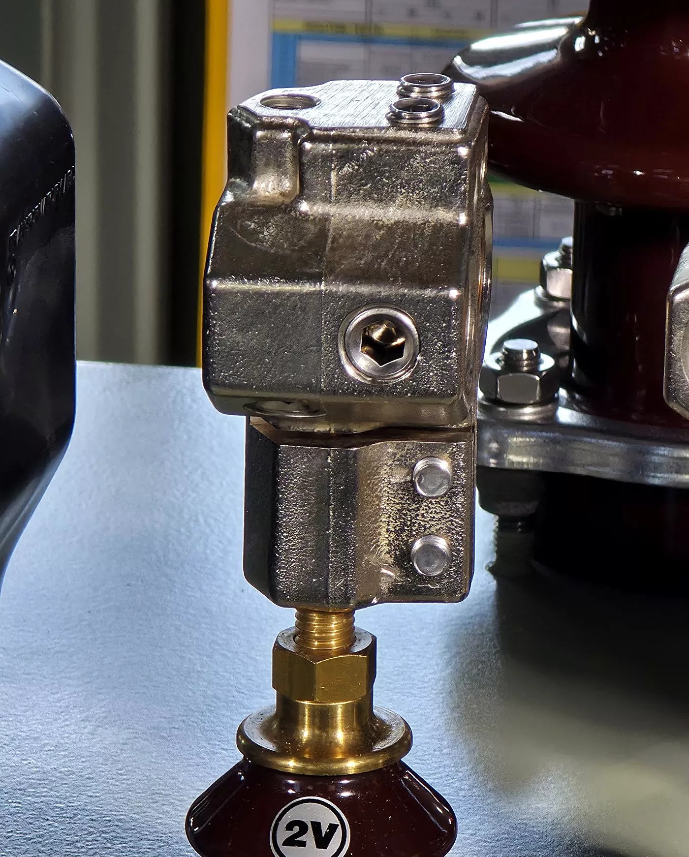 Two stainless steel locking screws – side view