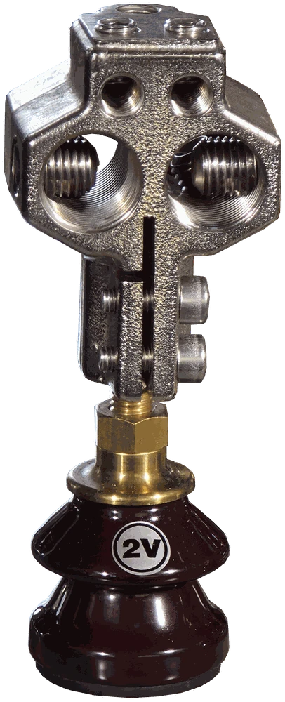 TOC-1 transformer clamp screwed onto an LV bushing stud